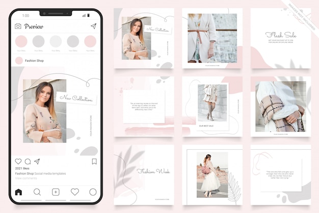 Vector social media advertisement template for instagram