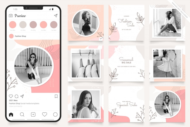 Vector social media advertisement template for instagram