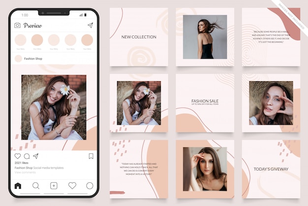 Vector social media advertisement template for instagram