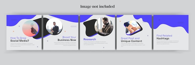 Набор шаблонов постов в социальных сетях и instagram carousel