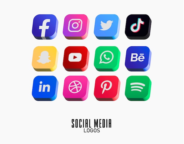 Social media app icons collection