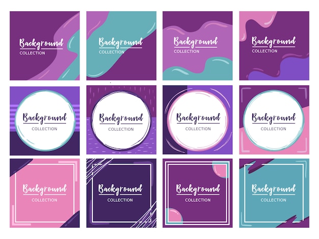 Vector social media  background with abstract layout gradient style for web banner collection and instagram