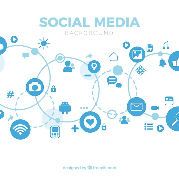 Vector social media background with flat design