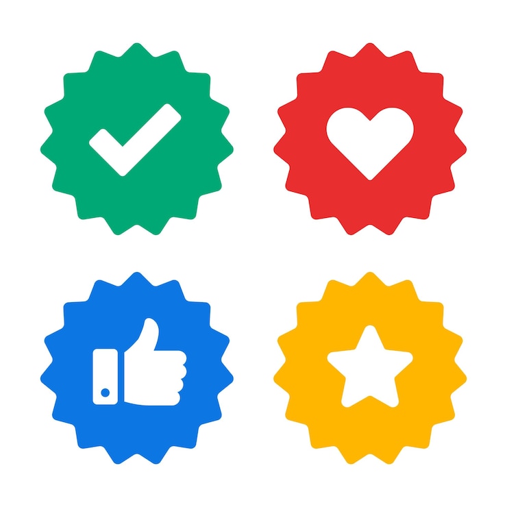 Social media badges vector illustration