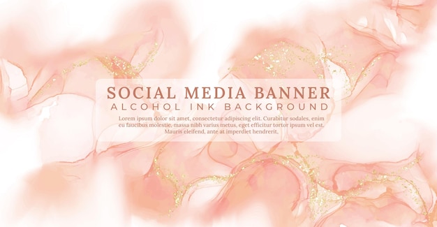 Social media banner alcohol inkt roze splash achtergrond