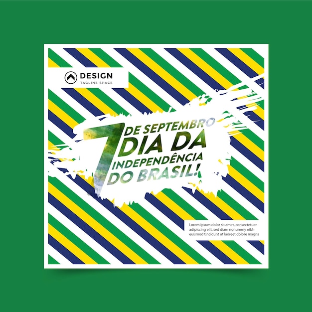 Vector social media banner brazil independence day for celebration