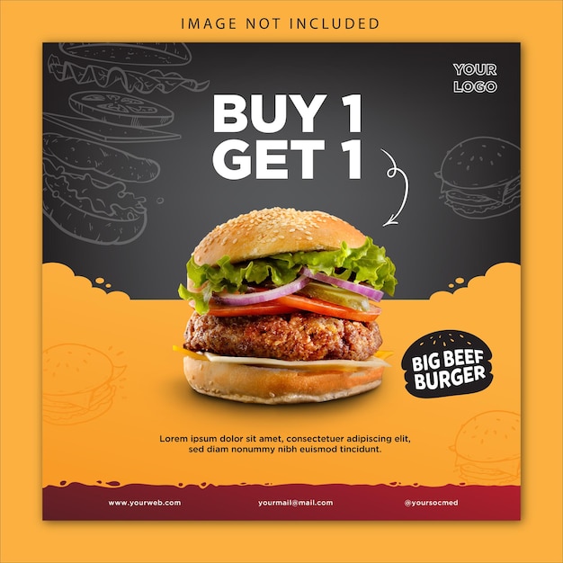 Vector social media banner burger