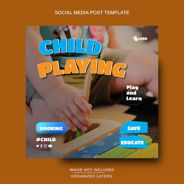 Social Media Banner for Child Playing