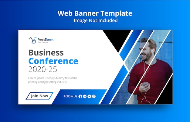 Vector social media banner design for business conference