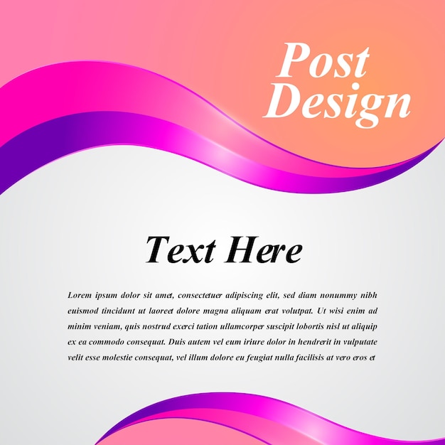 Social media banner design in pink color wavy