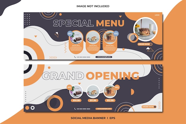 Social media banner food menu template