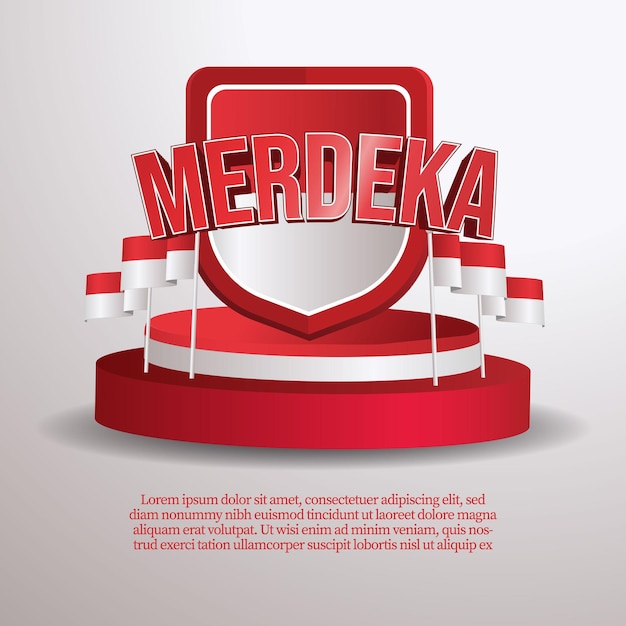 Vector social media banner greeting indonesia independence day