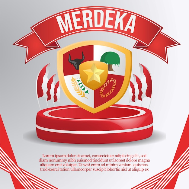 Vector social media banner greeting indonesia independence day