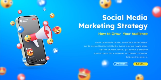 I social media banner marketing seo illustrationx9