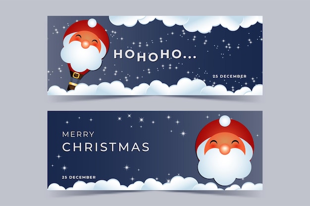 Social media banner met de kerstman in de vorm van een luchtballon