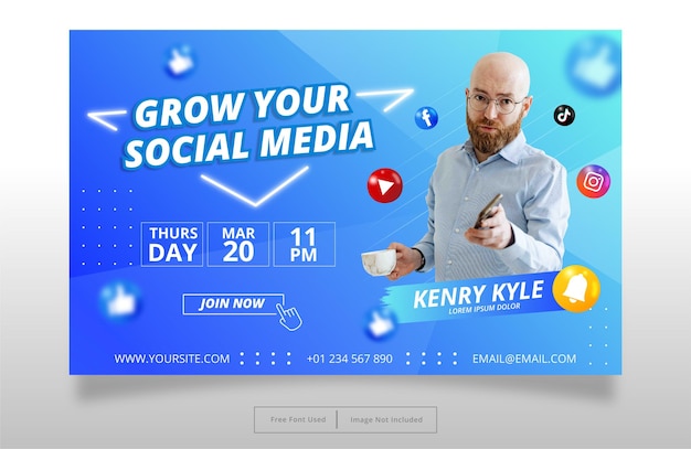 Social media banner post template