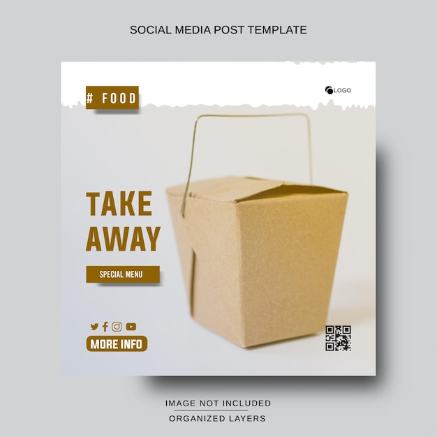 Vector social media banner for takeaway