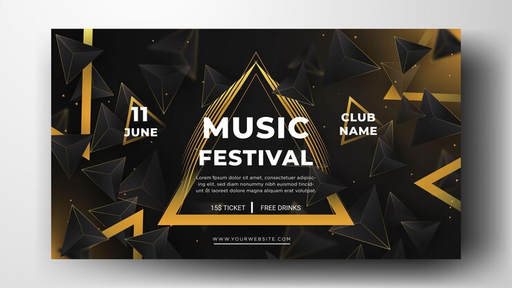 Vector social media banner template music festival