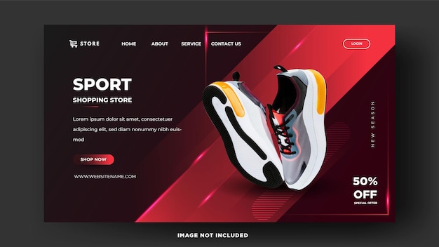 Vector social media banner template. sport shopping store. with a modern concept