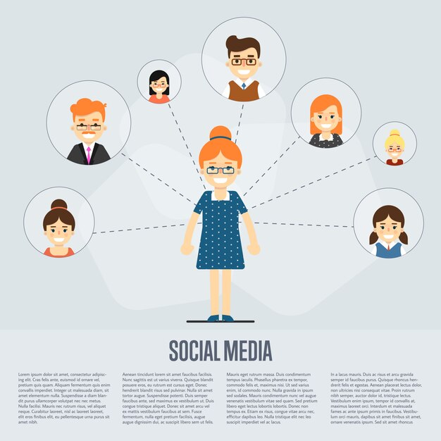 Social media banner with connected people