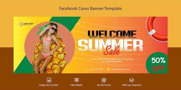 Vector social media banner zomer verkoop promotie aanbiedingen sjabloon