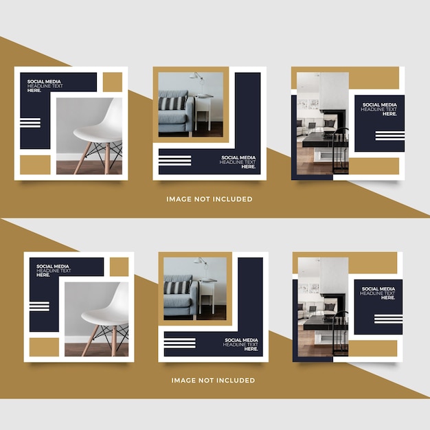 Social media banners for digital marketing promotion furniture stories template design