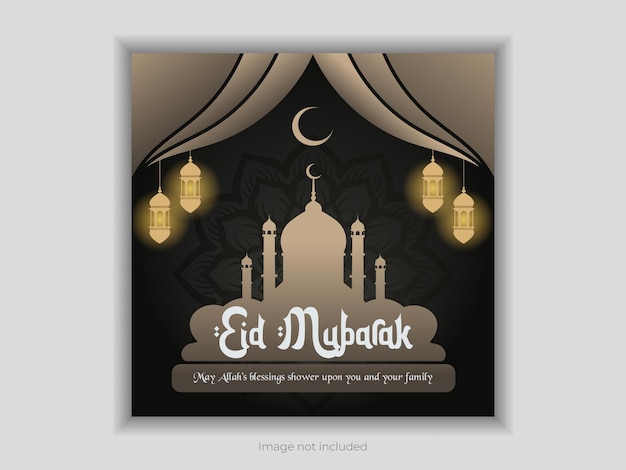 Social media banners for Eid Mubarak and Eid ul Fitr or templates for Instagram posts