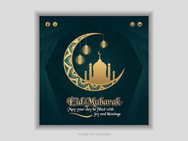 Vector social media banners voor eid mubarak en eid ul fitr of sjablonen voor instagram-posts