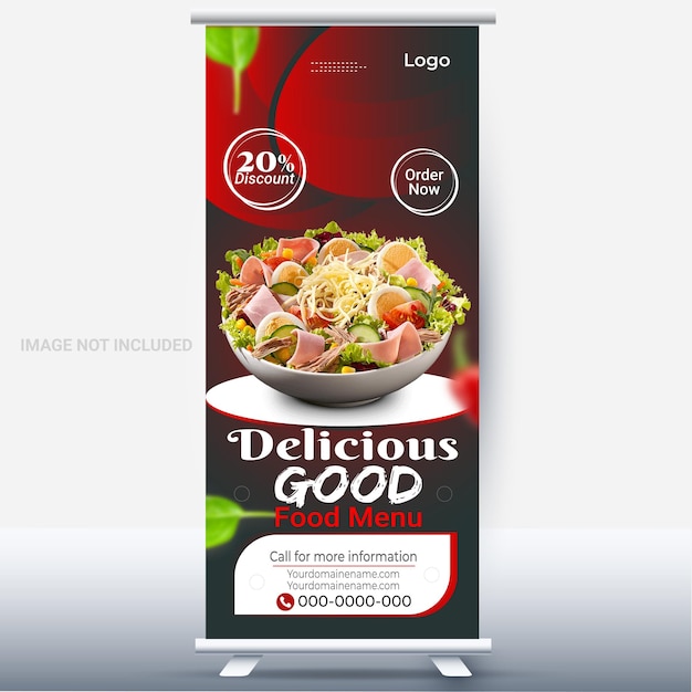 Social media bedrijf roll-up design speciaal roll-up food design