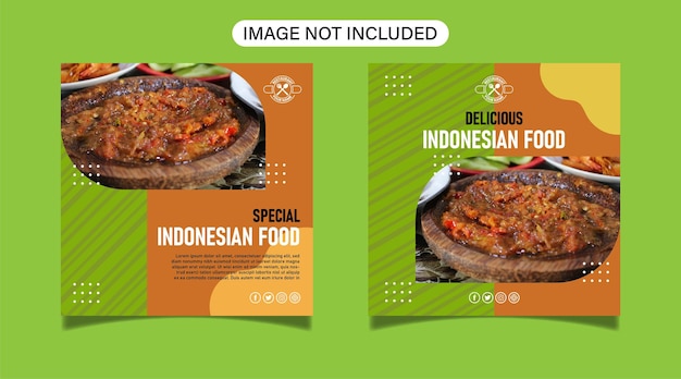 Vector social media-bericht over indonesisch eten