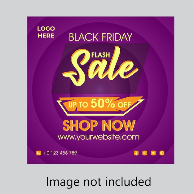 Offerta del black friday sui social media post-tamplet 7