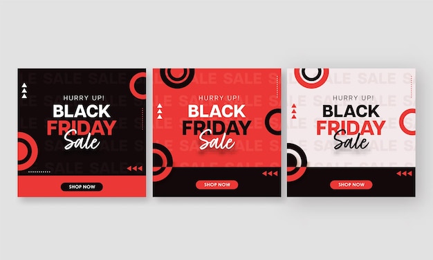 Social Media Black Friday-verkooppost of sjabloonontwerp in drie opties