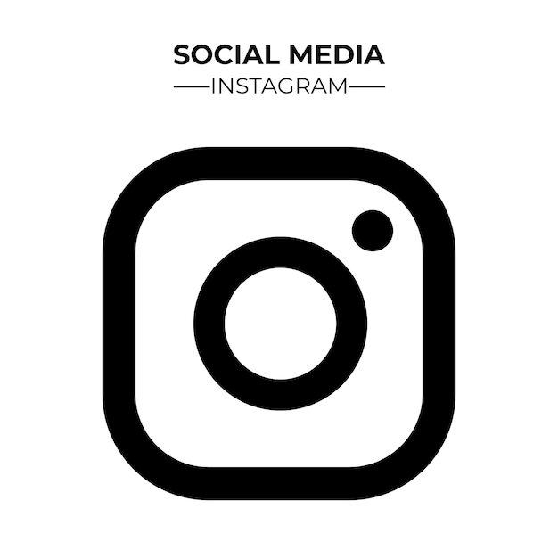 Vector social media black logo instagram icon social media