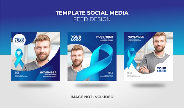 Vector social media blue november prostate cancer