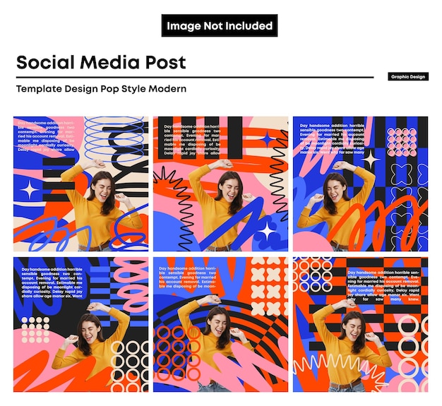 Social Media Bundle Design Kleur Stijl Trendy sjabloon