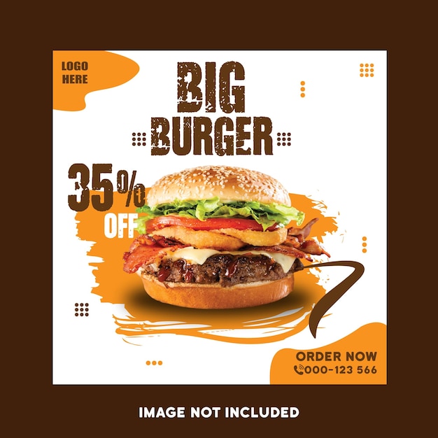 Vector social media burger poster and banner design