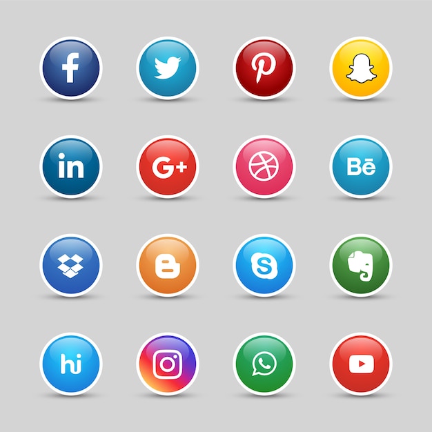 Vector social media buttons