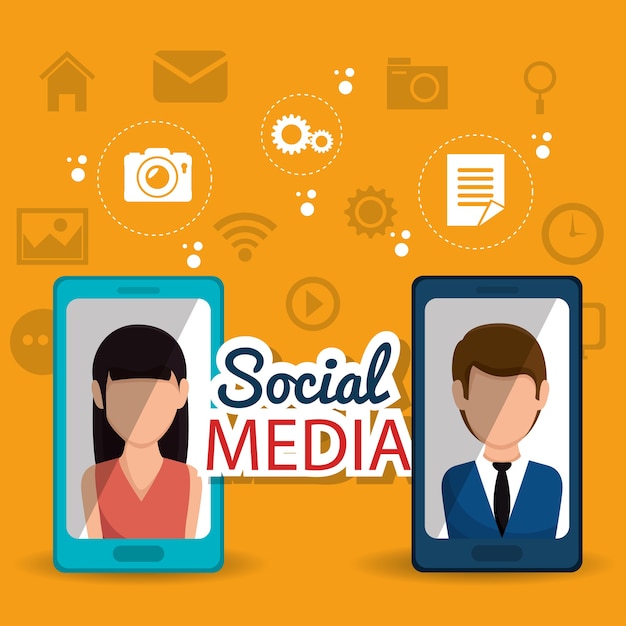 Social media communication persons smartphone