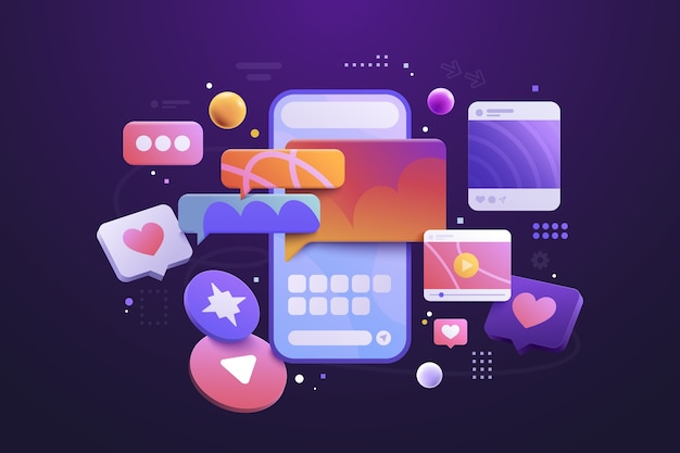 social media and communication  smartphone interface
