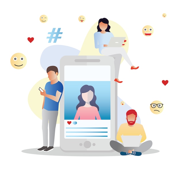 Vector social media concept