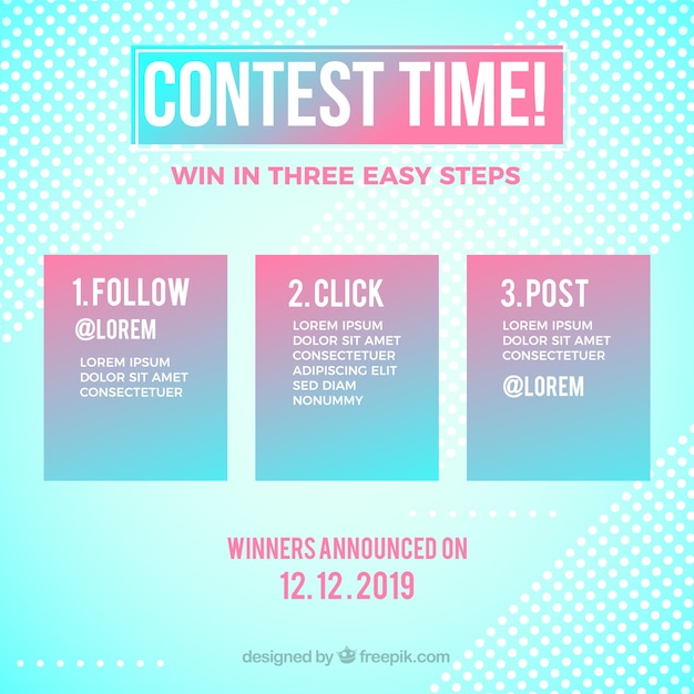 Vector social media contest design