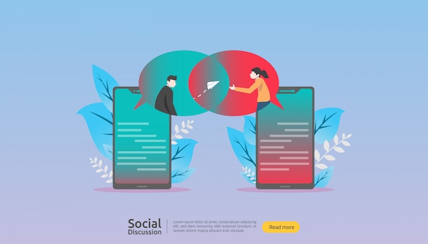 Vector social media-conversatienetwerk