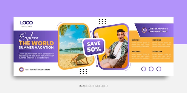 Social media cover design template travel agency banner design