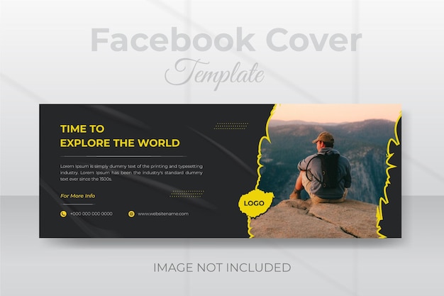 Vector social media cover design for travel agency