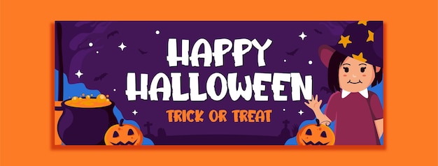 Vector social media cover halloween viering