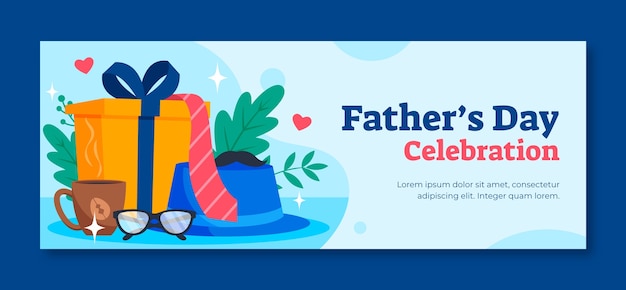 Vettore modello di copertina dei social media per la celebrazione della festa del papà