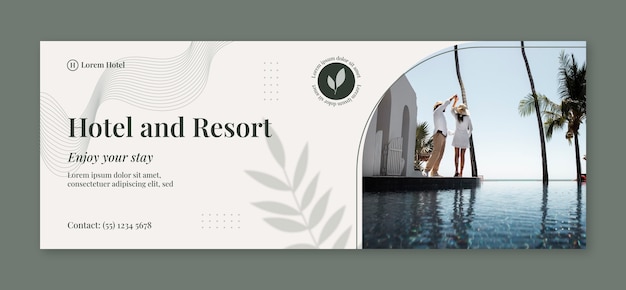 Vector social media cover template for hotel business