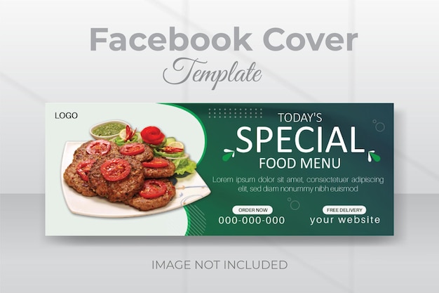 social media cover template, restaurant advertisement