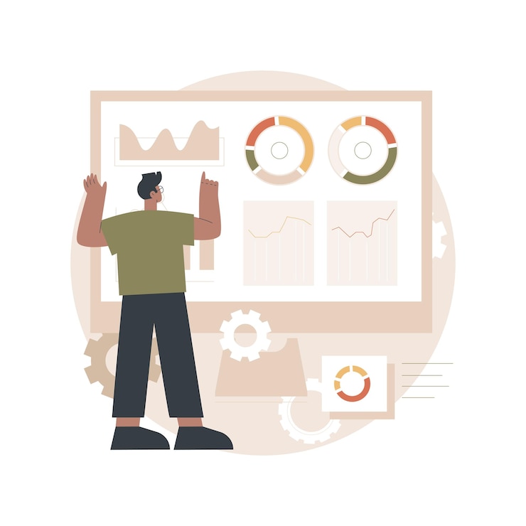 Vector social media dashboard abstract concept illustration