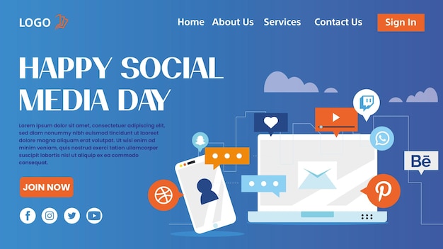 Веб-шаблон дня социальных сетей